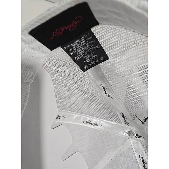 Ed Hardy Trucker Style Snapback Hat New Blue White - Picture 6 of 9